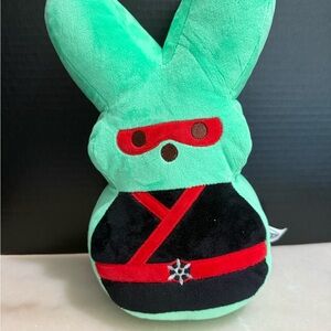 Peeps Dress Up Ninja Bunny Easter Plush 13” Stuffed Animal Green Black Red